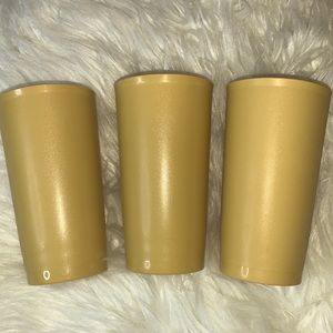 Set of three Tupperware cups